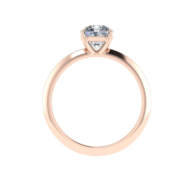 Whispers Asscher Cut Solitaire Moissanite Engagement Ring Rose Gold