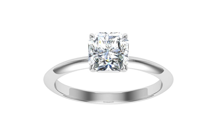 Dawn Asscher Cut Solitaire Moissanite Engagement Ring White Gold