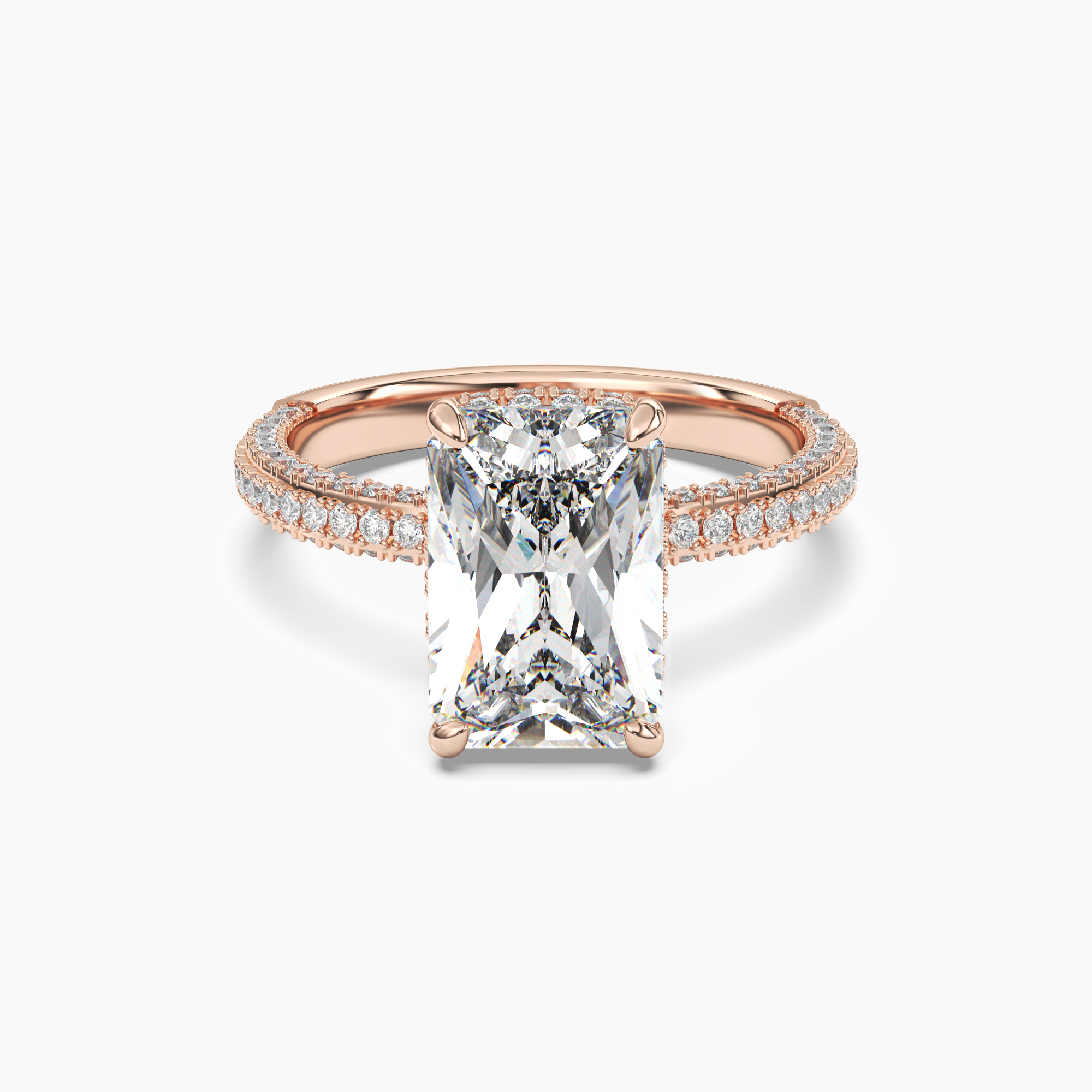 Gwen 2.5 Carat Radiant Cut Solitaire Lab Grown Diamond Ring in Silver - View 7