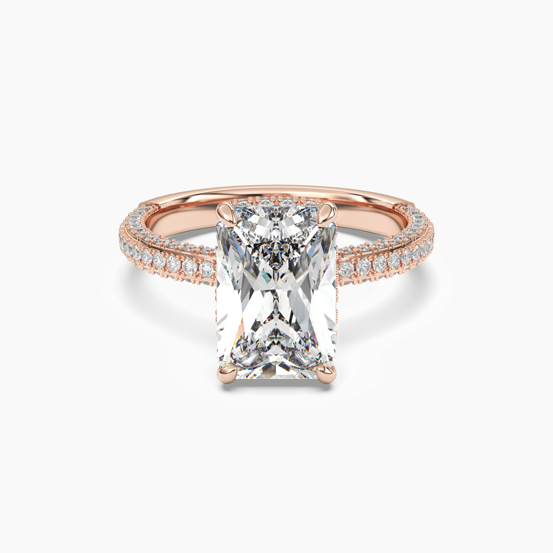 Gwen 4.5 Carat Radiant Cut Solitaire Lab Grown Diamond Ring in 10K White Gold - View 7