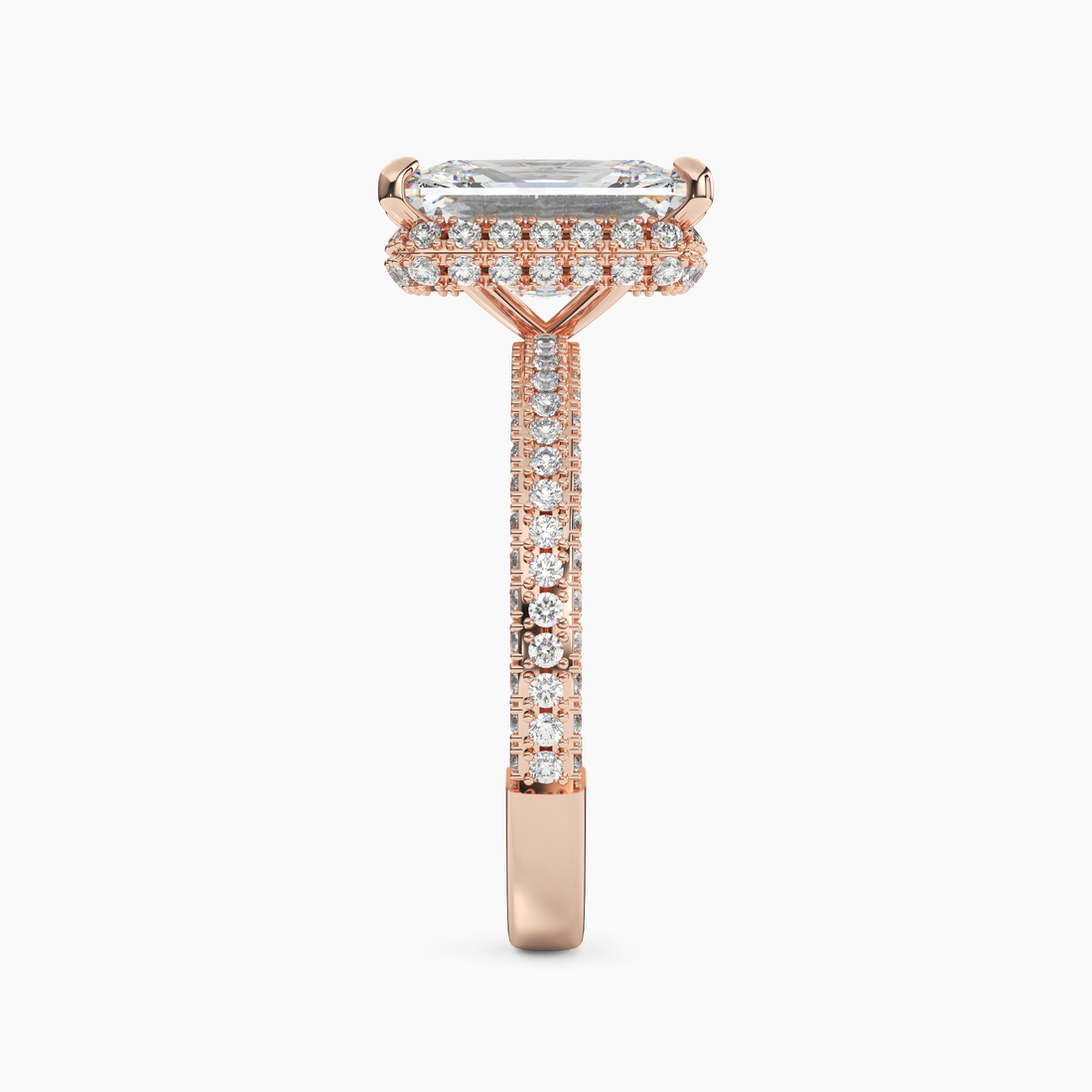 Gwen 1 Carat Radiant Cut Solitaire Lab Grown Diamond Ring in Silver - View 9