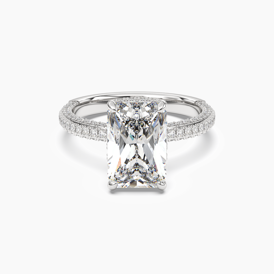 Gwen 3 Carat Radiant Cut Solitaire Lab Grown Diamond Ring in Silver