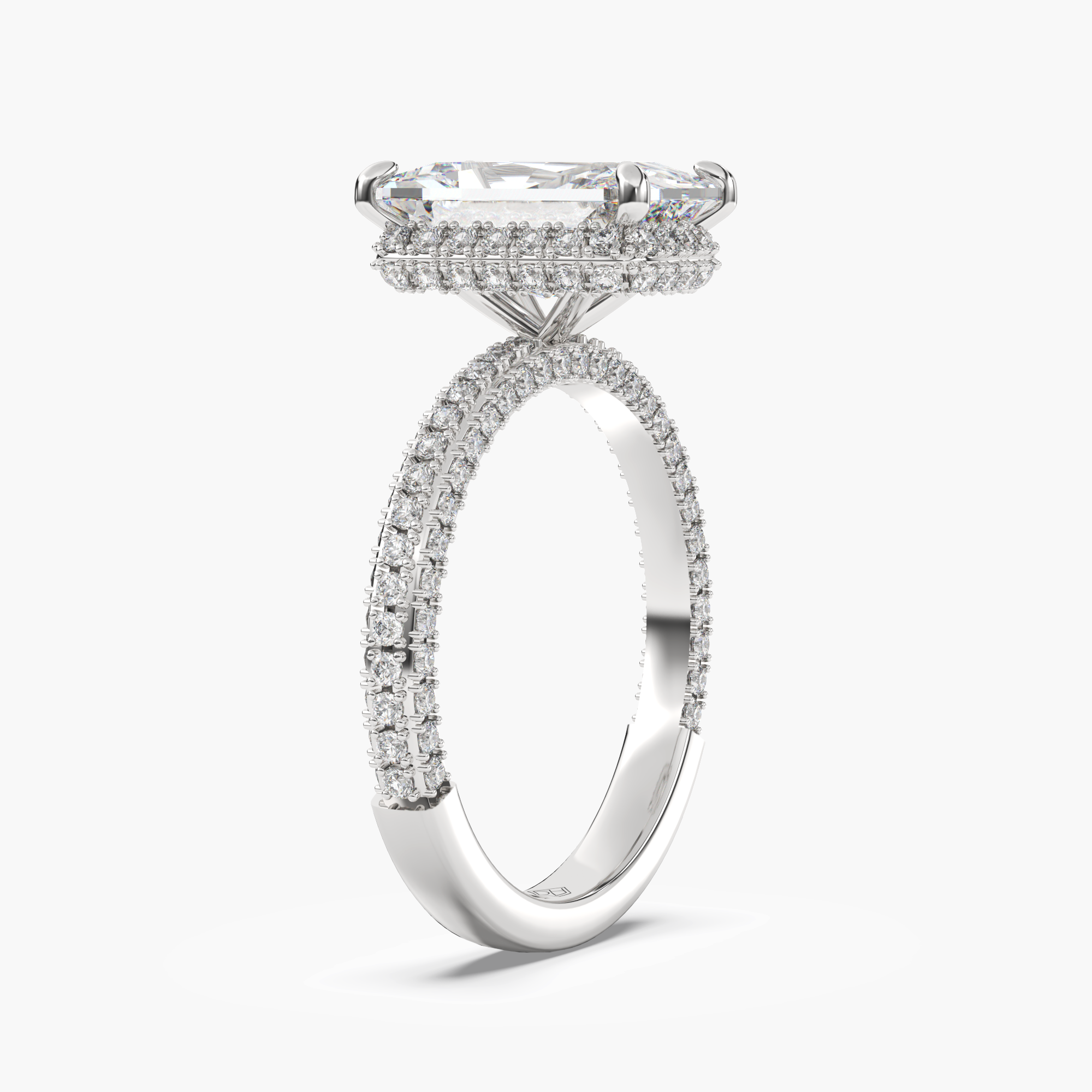 Gwen 2 Carat Radiant Cut Solitaire Lab Grown Diamond Ring in Silver - View 2