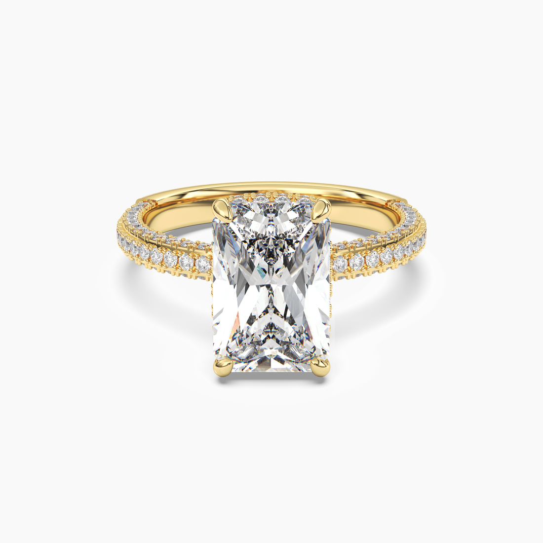 Gwen 3.5 Carat Radiant Cut Solitaire Lab Grown Diamond Ring in 10K White Gold - View 4
