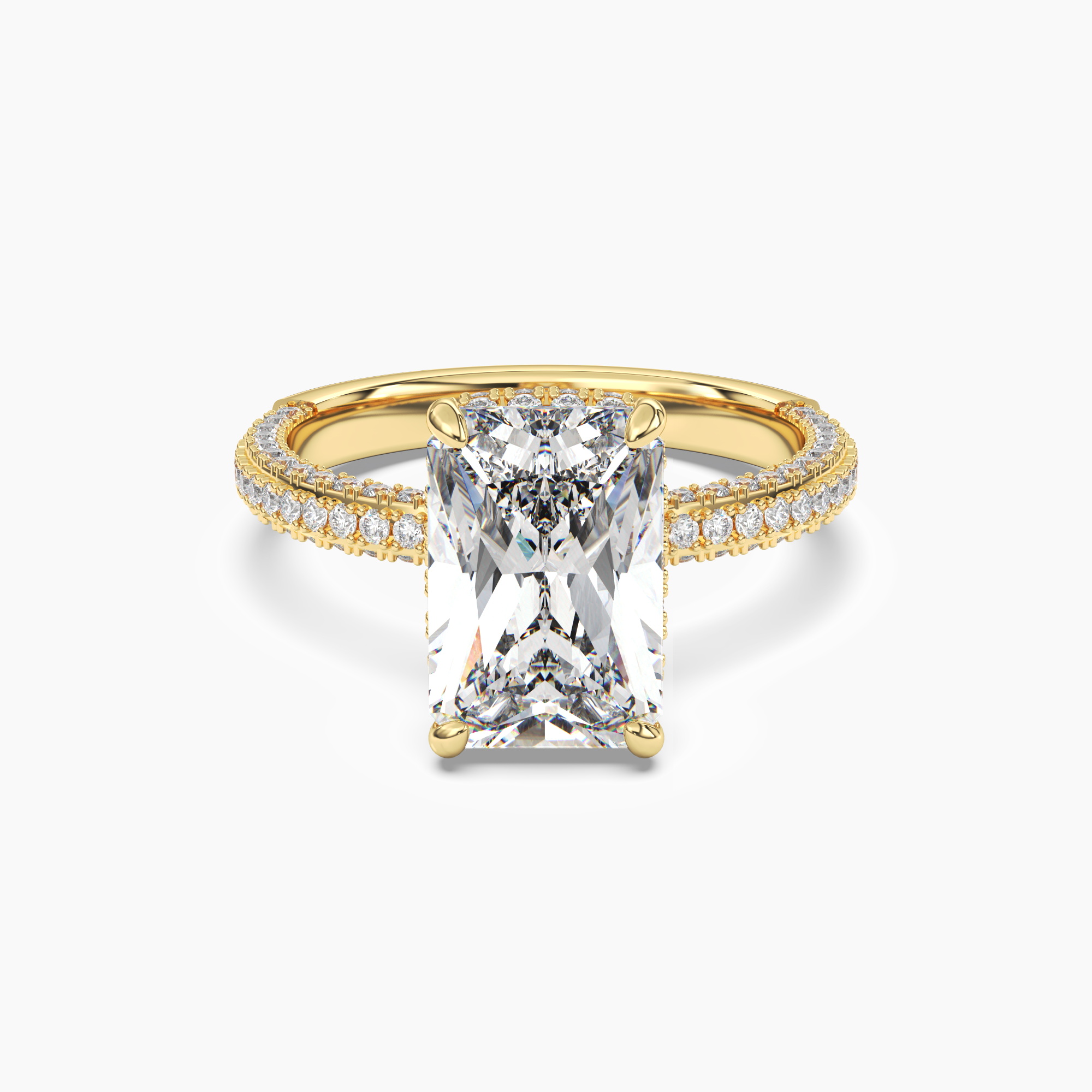 Gwen 5 Carat Radiant Cut Solitaire Lab Grown Diamond Ring in Silver - View 4