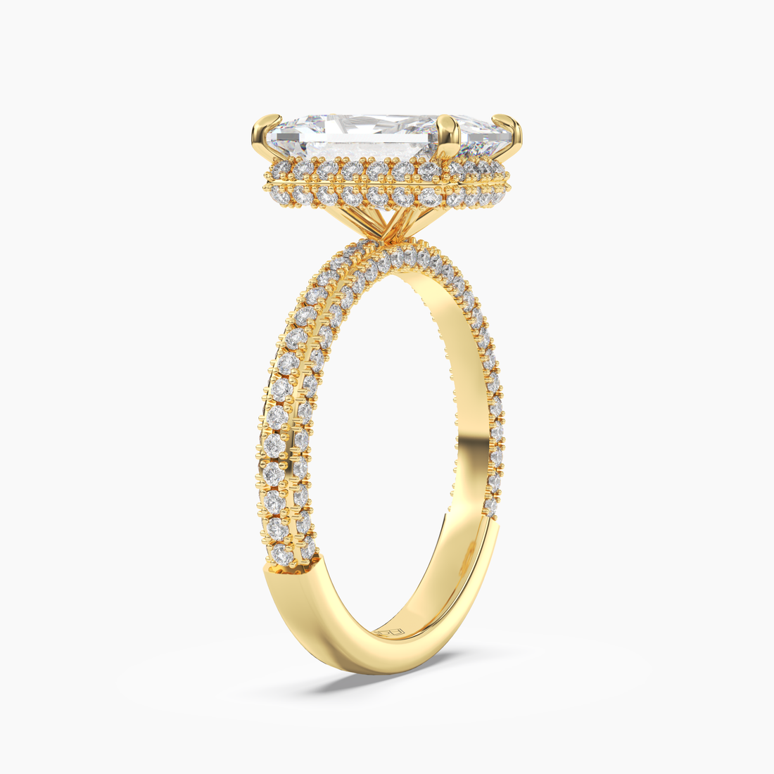 Gwen 4 Carat Radiant Cut Solitaire Lab Grown Diamond Ring in 14K Rose Gold - View 8