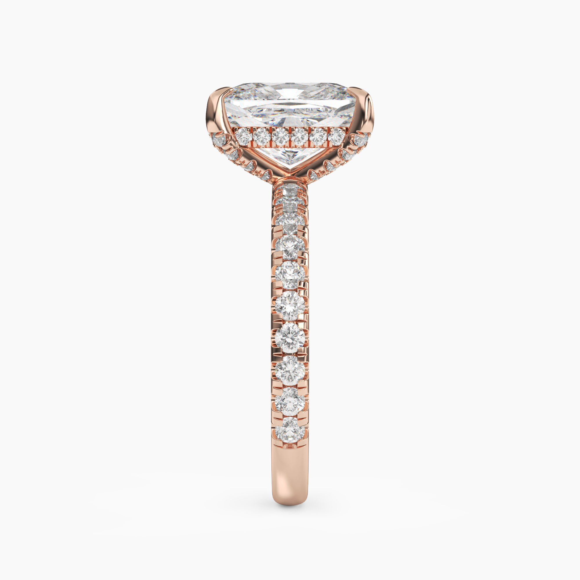 Serena 2 Carat Cushion Cut Hidden Halo Lab Grown Diamond Ring in Platinum - View 9