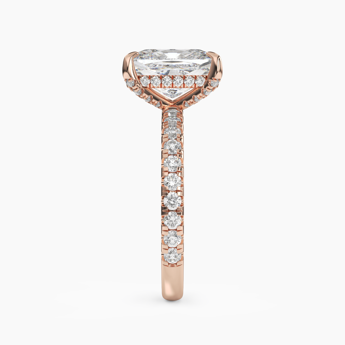 Serena 2 Carat Cushion Cut Hidden Halo Lab Grown Diamond Ring in Silver - View 9