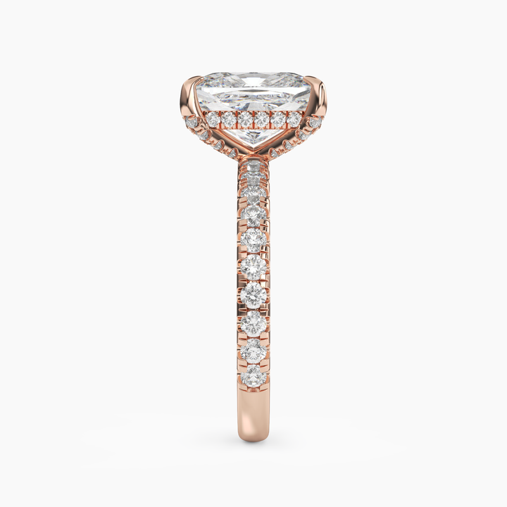 Serena 2 Carat Cushion Cut Hidden Halo Lab Grown Diamond Ring in 14K Yellow Gold - View 9