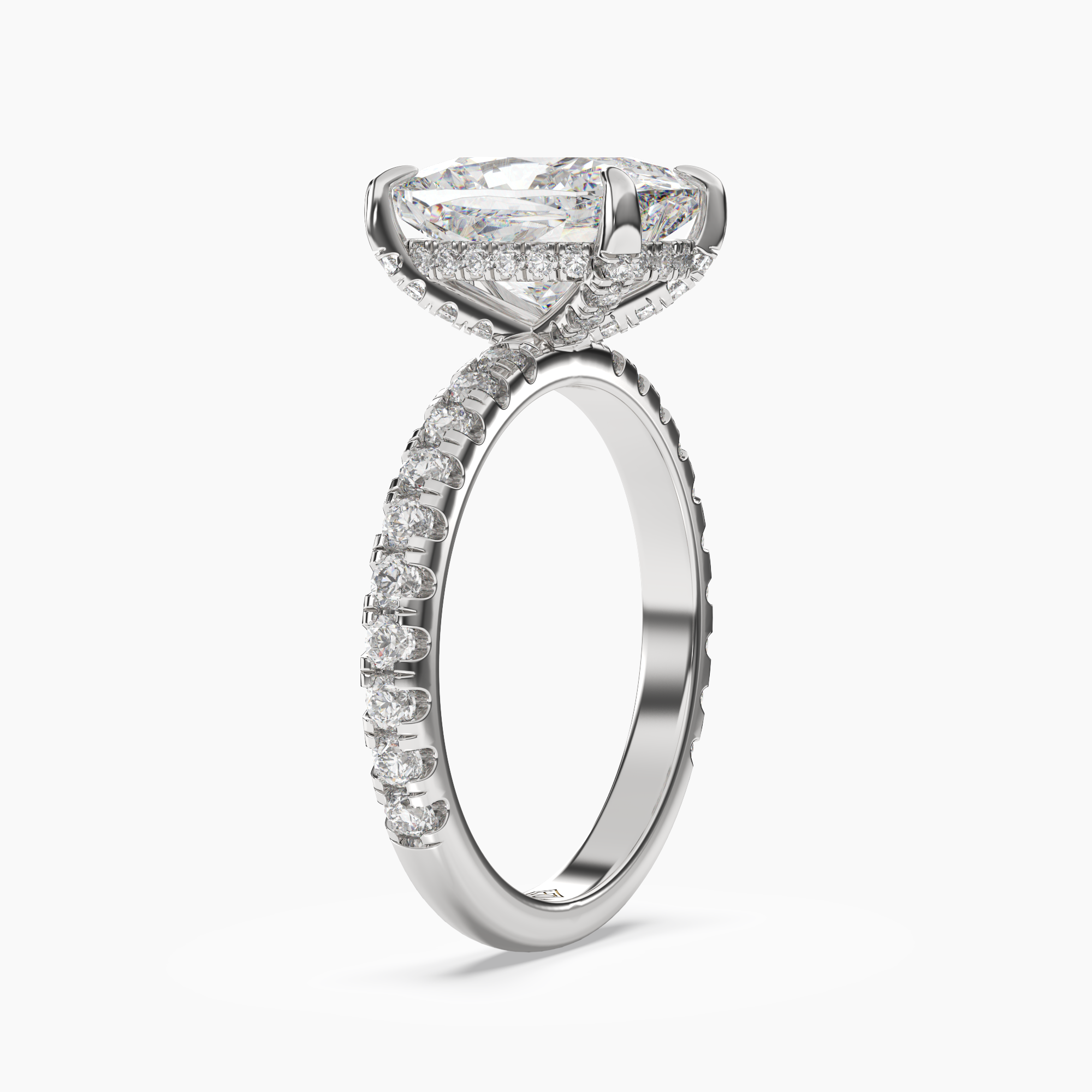 Serena 2 Carat Cushion Cut Hidden Halo Lab Grown Diamond Ring in 14K Yellow Gold - View 5