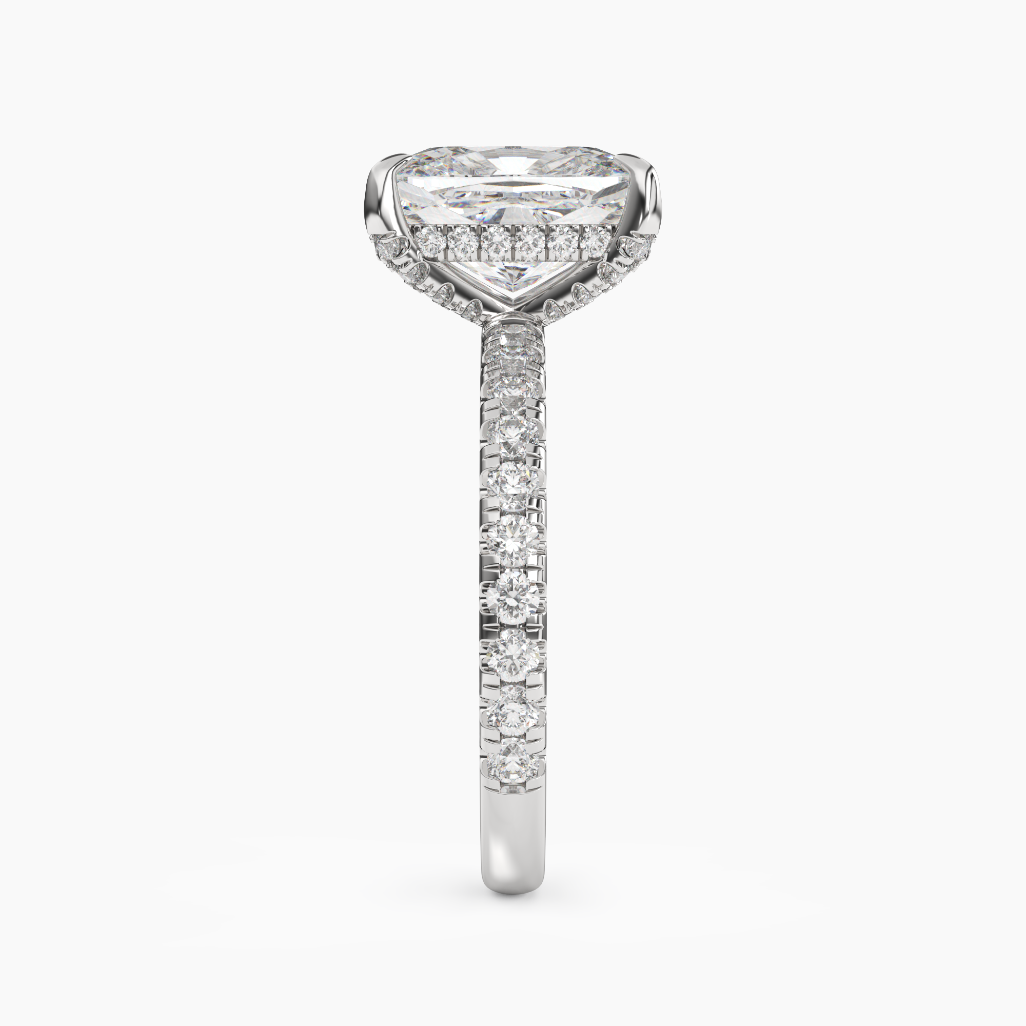 Serena 1.5 Carat Cushion Cut Hidden Halo Lab Grown Diamond Ring in 10K Yellow Gold - View 6
