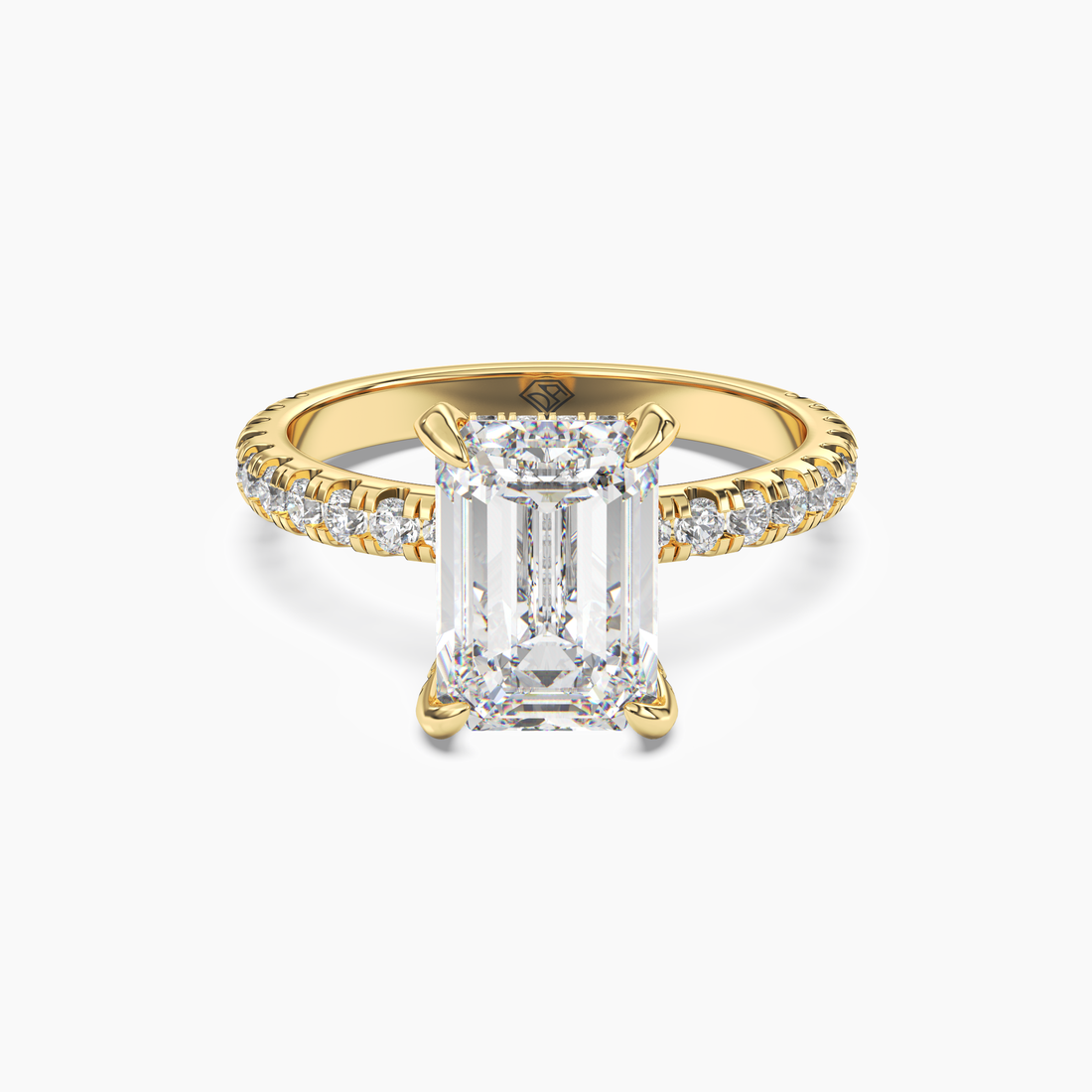 Serena 1.5 Carat Emerald Cut Hidden Halo Lab Grown Diamond Ring in 14K Rose Gold - View 7