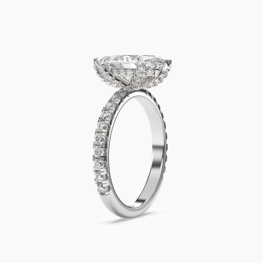 Serena 1 Carat Marquise Cut Hidden Halo Lab Grown Diamond Ring in 14K Rose Gold - View 5