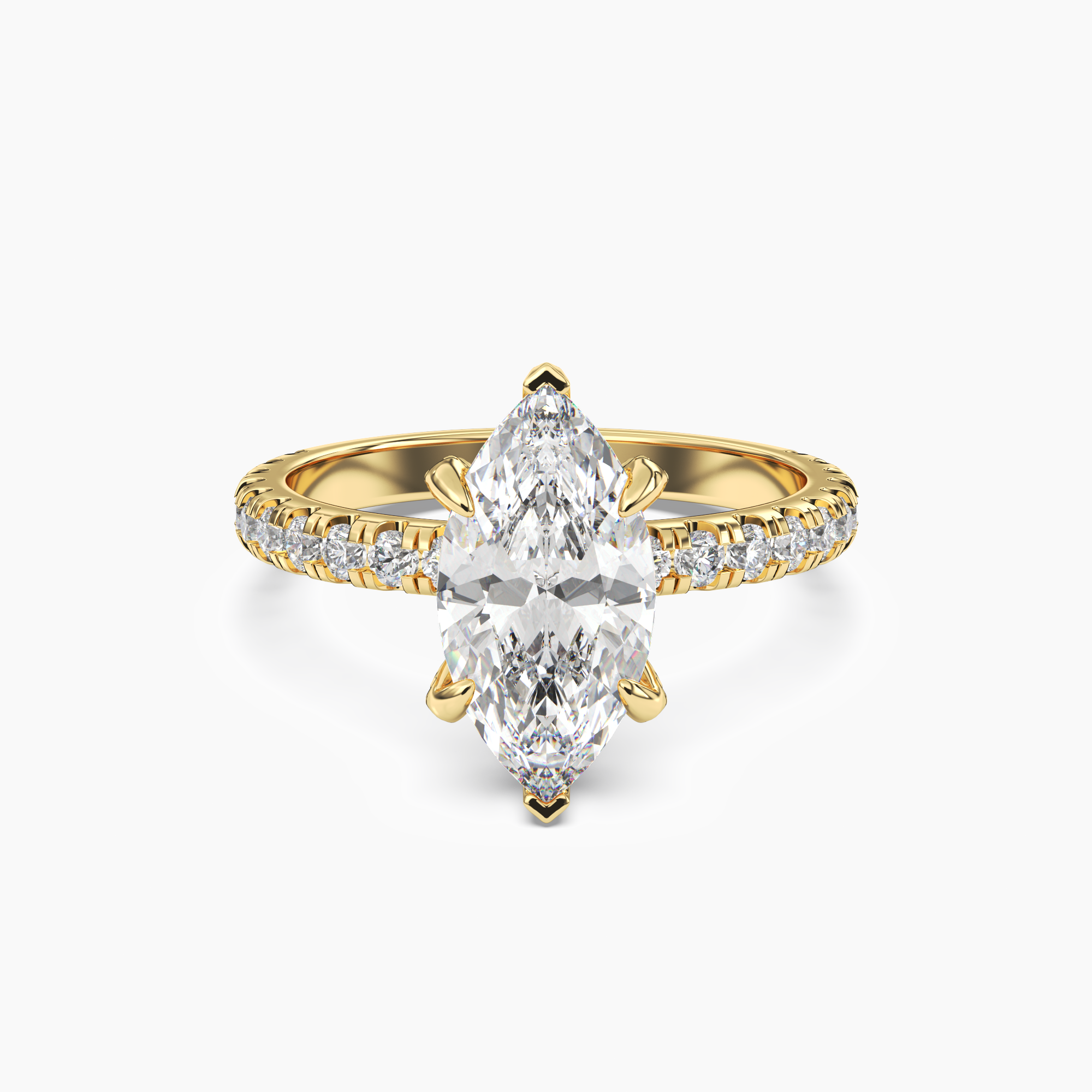 Serena 1 Carat Marquise Cut Hidden Halo Lab Grown Diamond Ring in 10K White Gold - View 4