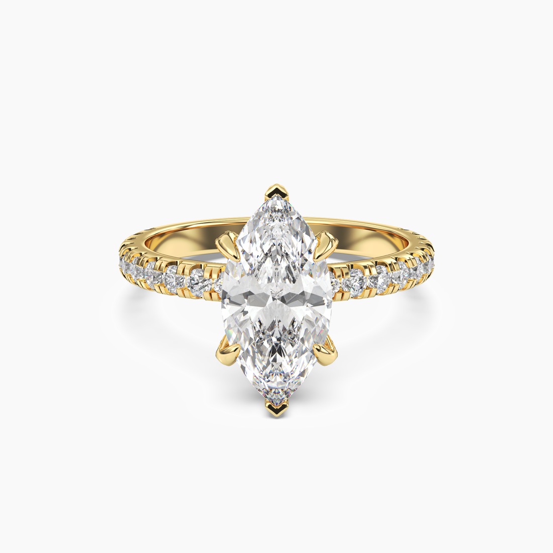 Serena 4.5 Carat Marquise Cut Hidden Halo Lab Grown Diamond Ring in Platinum - View 4