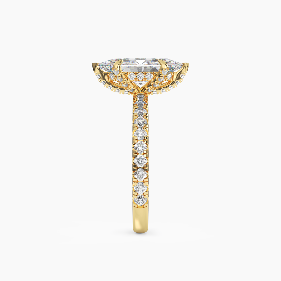 Serena 2.5 Carat Marquise Cut Hidden Halo Lab Grown Diamond Ring in 18K Rose Gold - View 9