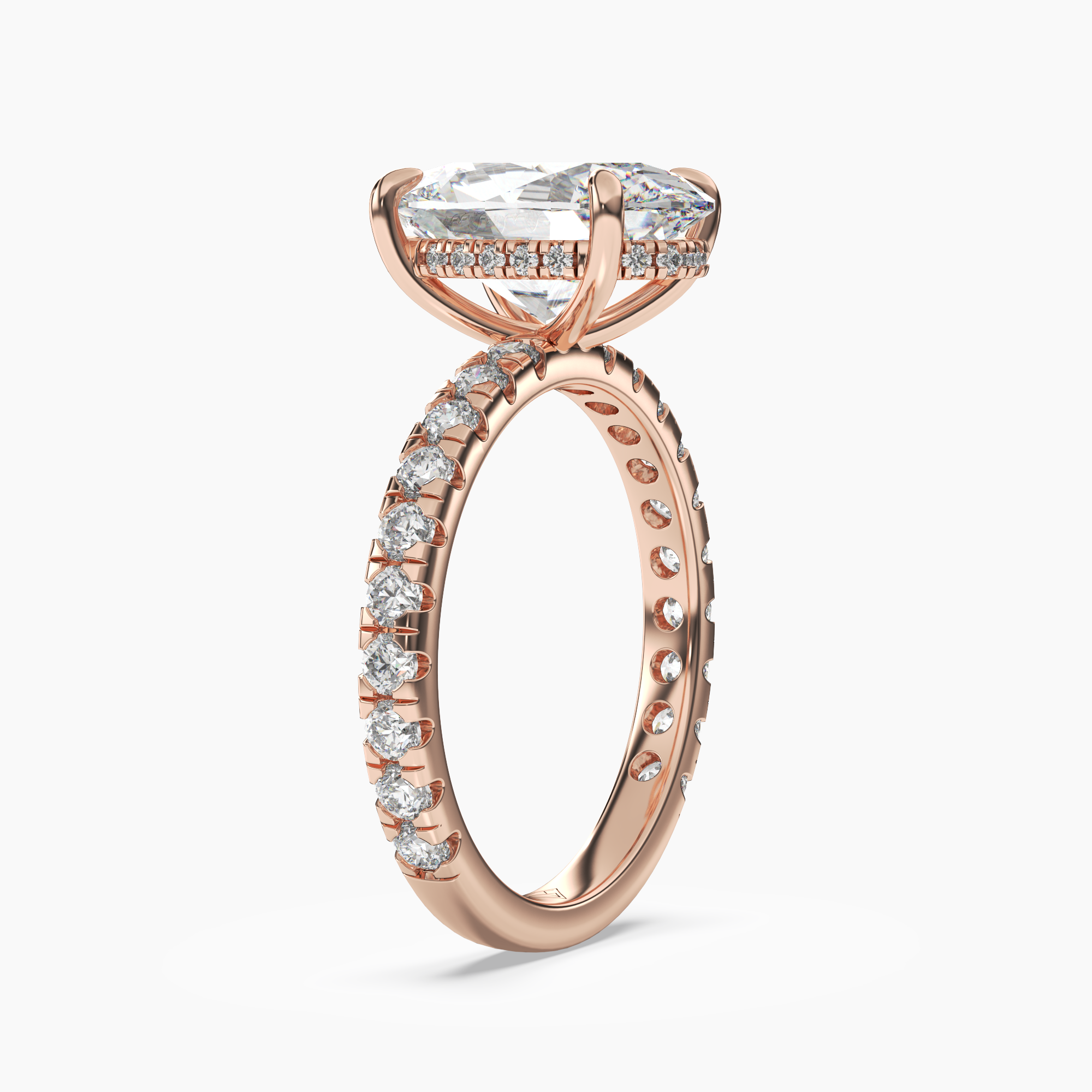 Serena 2.5 Carat Oval Cut Pave Lab Grown Diamond Ring in Silver - View 8