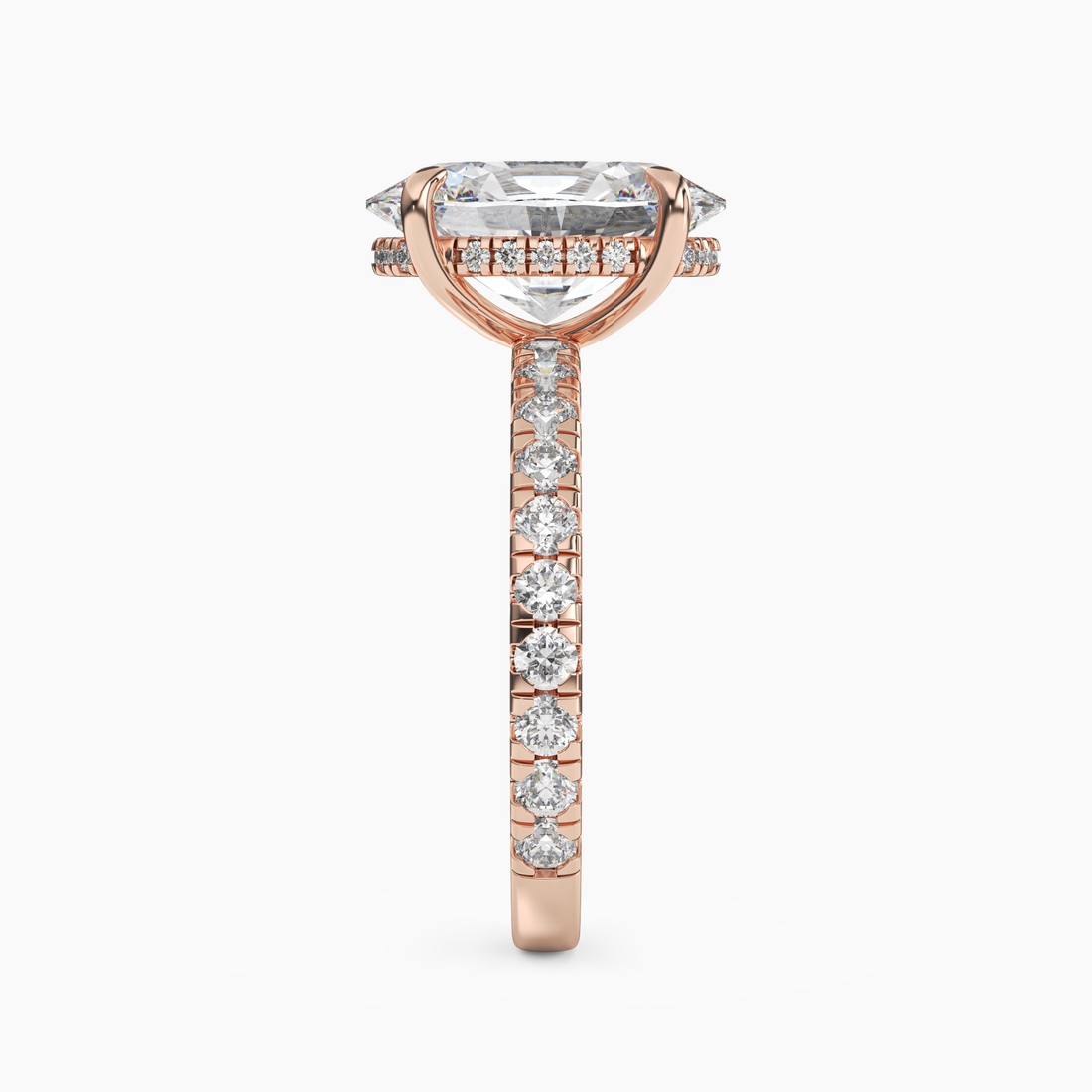 Serena 2 Carat Oval Cut Pave Lab Grown Diamond Ring in Silver - View 9