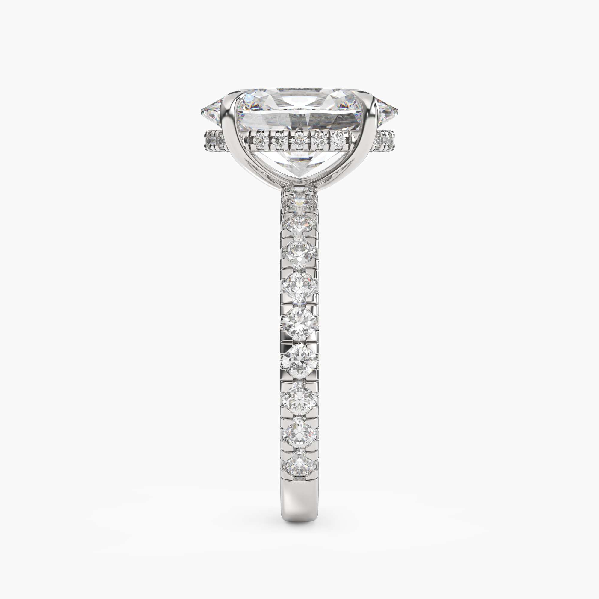 Serena 1 Carat Oval Cut Pave Lab Grown Diamond Ring in 10K Rose Gold - View 6