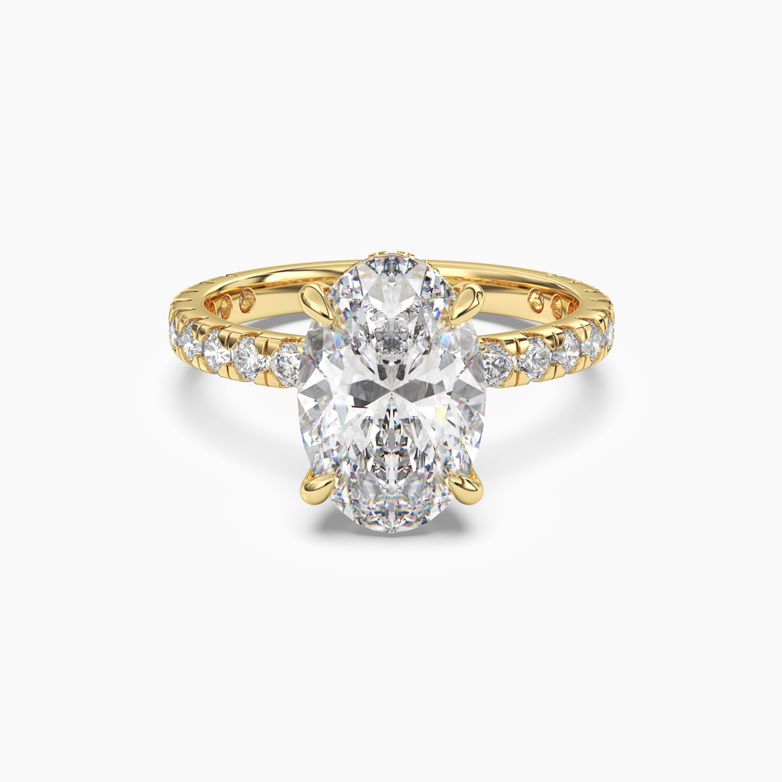Serena 2.5 Carat Oval Cut Pave Lab Grown Diamond Ring in Platinum - View 4