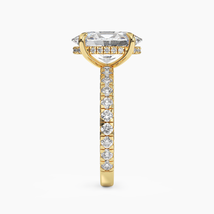Serena 1 Carat Oval Cut Pave Lab Grown Diamond Ring in 10K Rose Gold - View 9