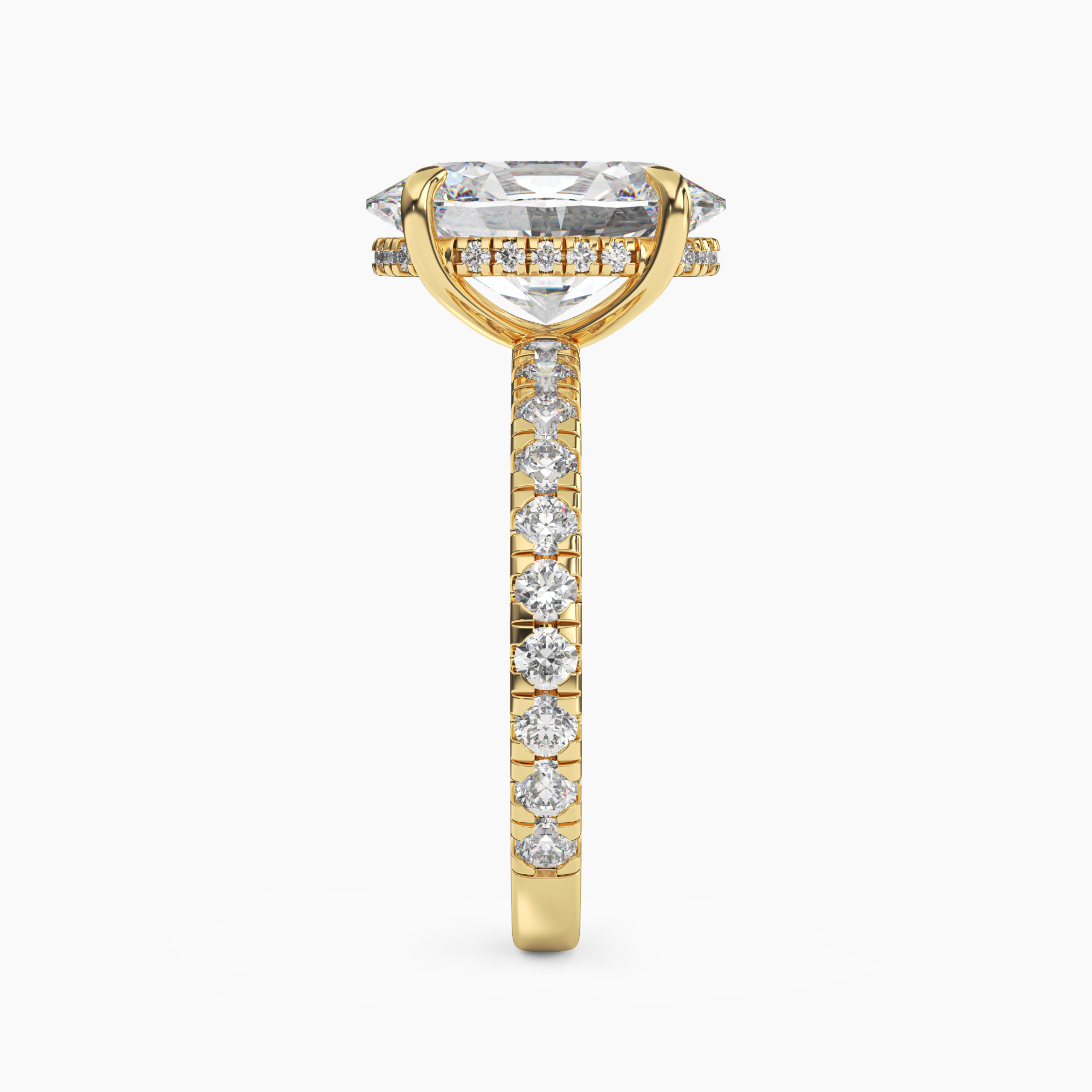 Serena 1.5 Carat Oval Cut Pave Lab Grown Diamond Ring in Platinum - View 6