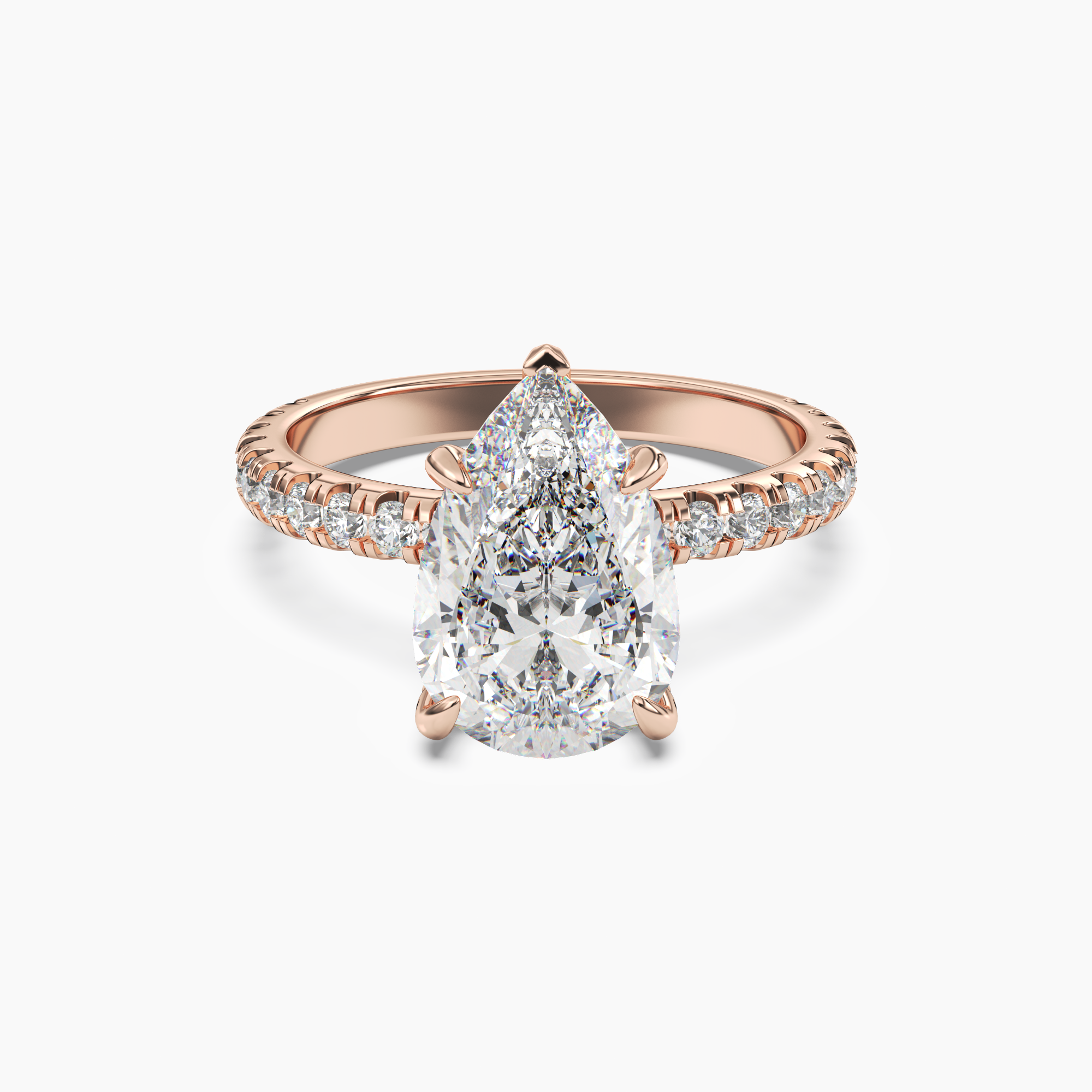 Serena 2 Carat Pear Cut Hidden Halo Lab Grown Diamond Ring in Platinum - View 7