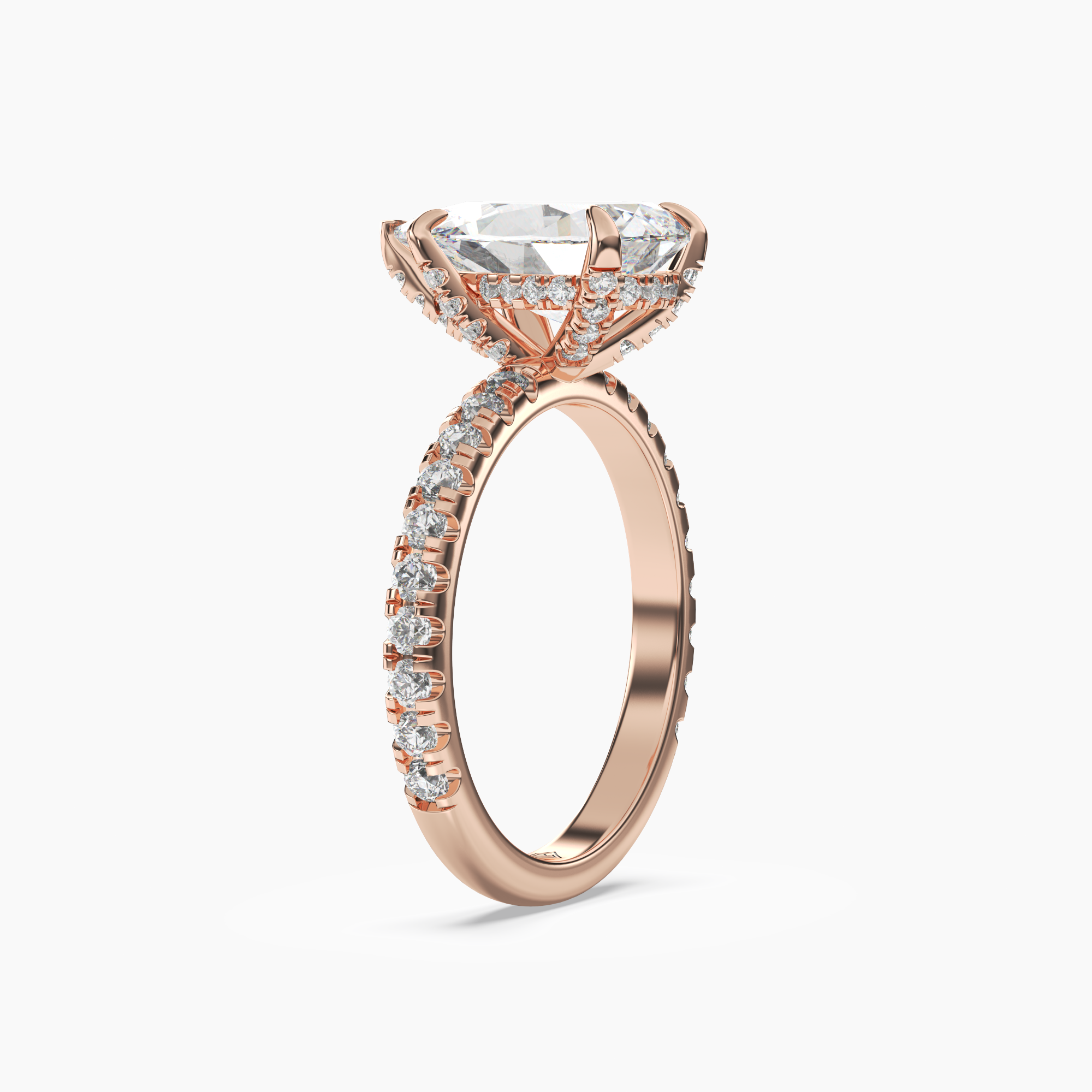 Serena 3.5 Carat Pear Cut Hidden Halo Lab Grown Diamond Ring in Silver - View 8