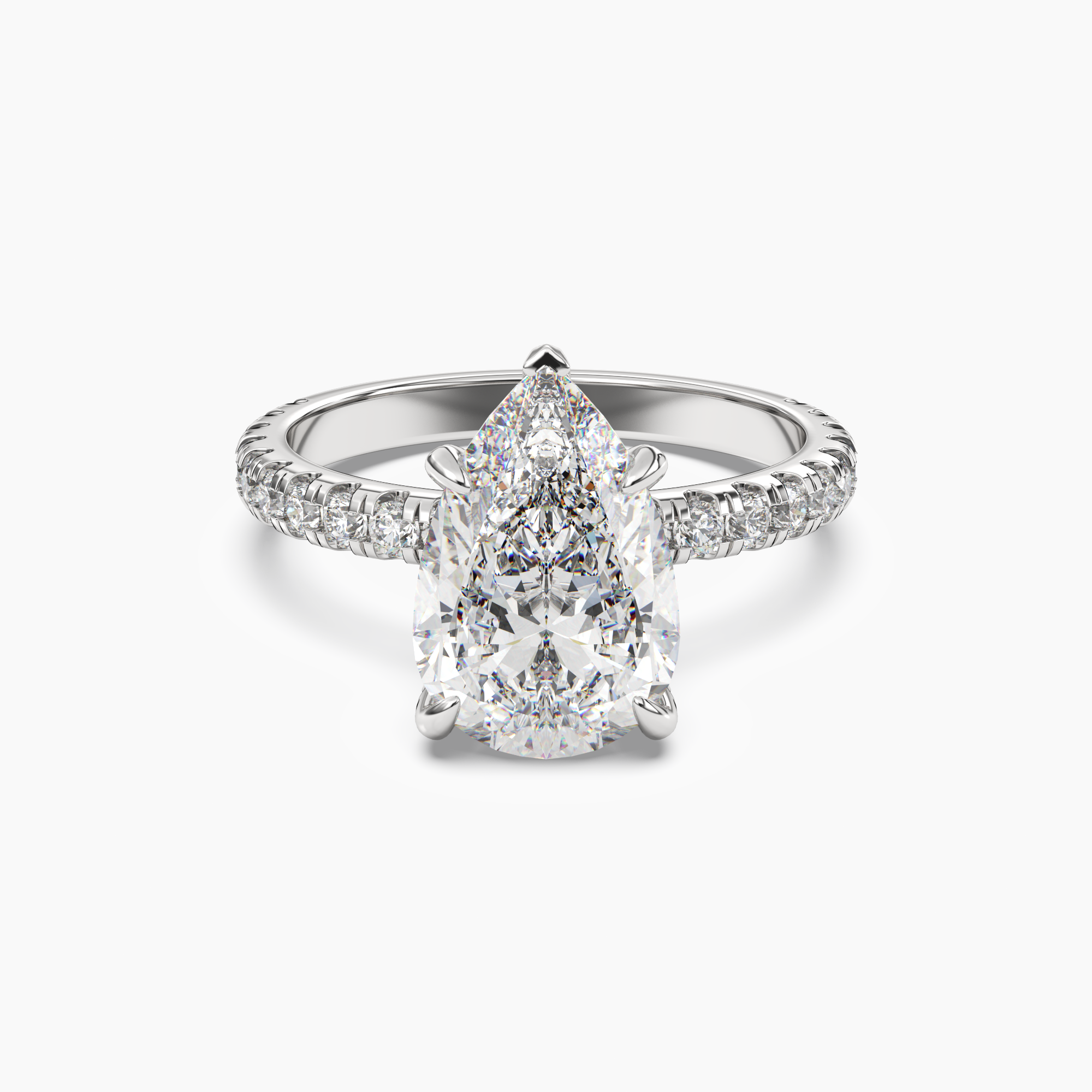 Serena 1.5 Carat Pear Cut Hidden Halo Lab Grown Diamond Ring in 14K Yellow Gold - View 4