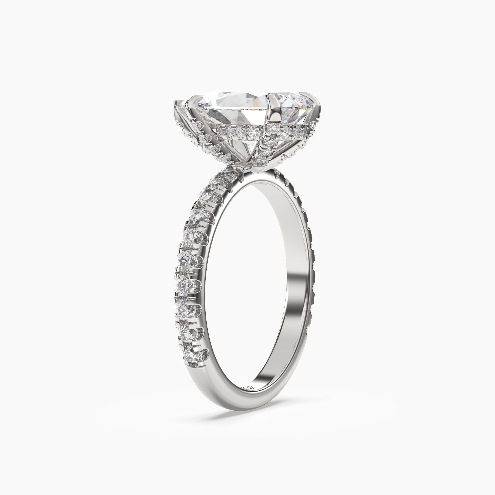 Serena 1.5 Carat Pear Cut Hidden Halo Lab Grown Diamond Ring in 14K Yellow Gold - View 5