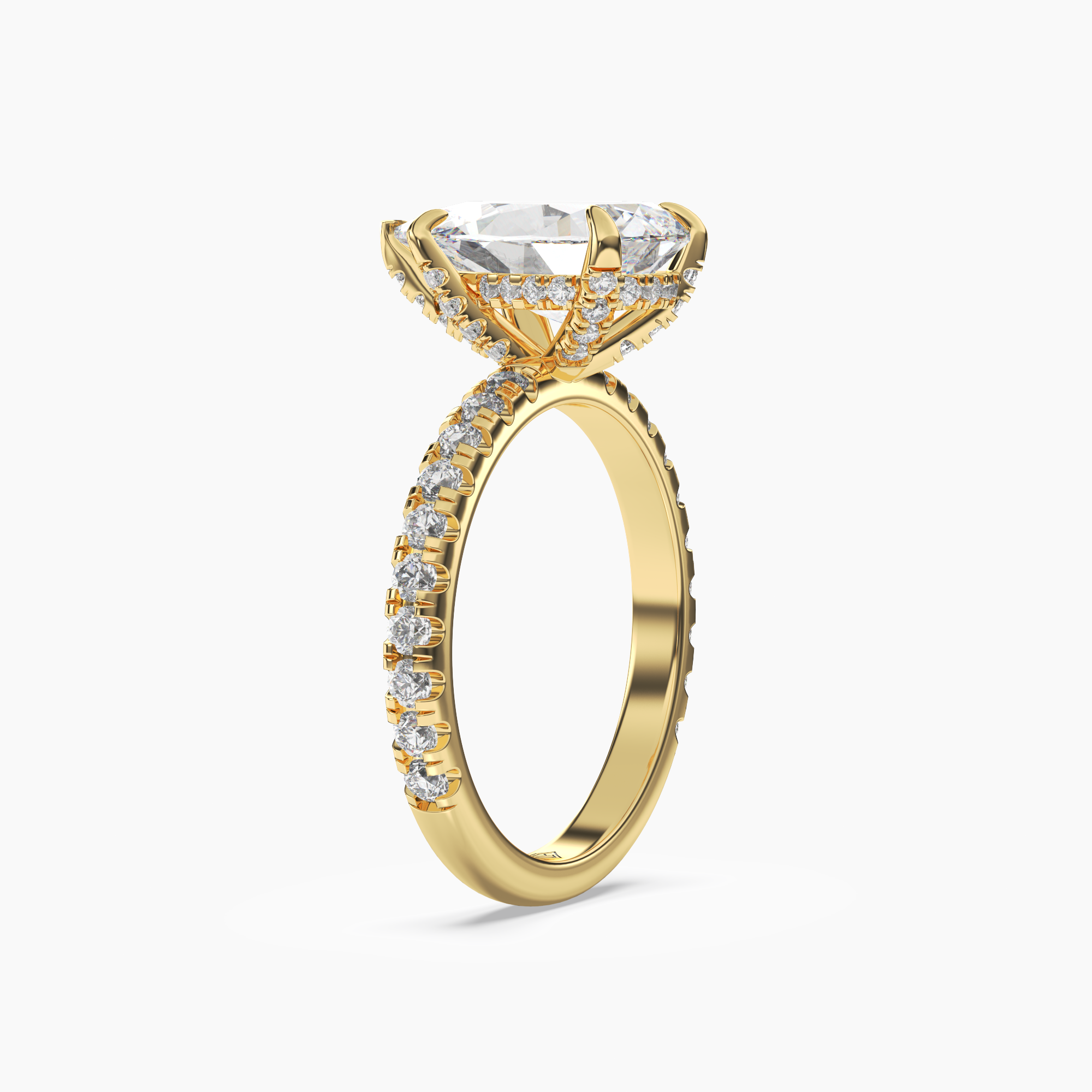 Serena 3.5 Carat Pear Cut Hidden Halo Lab Grown Diamond Ring in 10K Rose Gold - View 8
