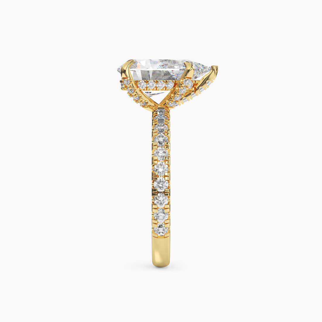 Serena 2 Carat Pear Cut Hidden Halo Lab Grown Diamond Ring in Platinum - View 6