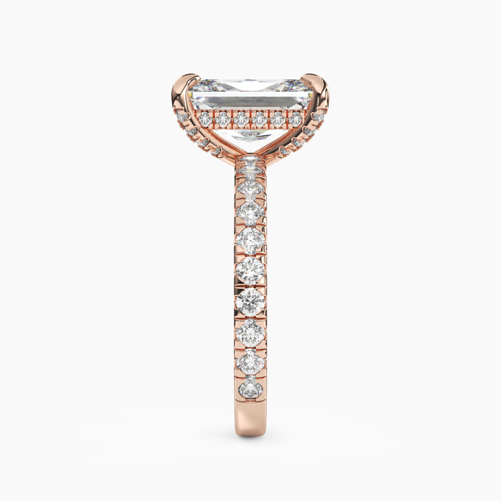 Serena 3.5 Carat Radiant Cut Pave Lab Grown Diamond Ring in 14K Yellow Gold - View 9