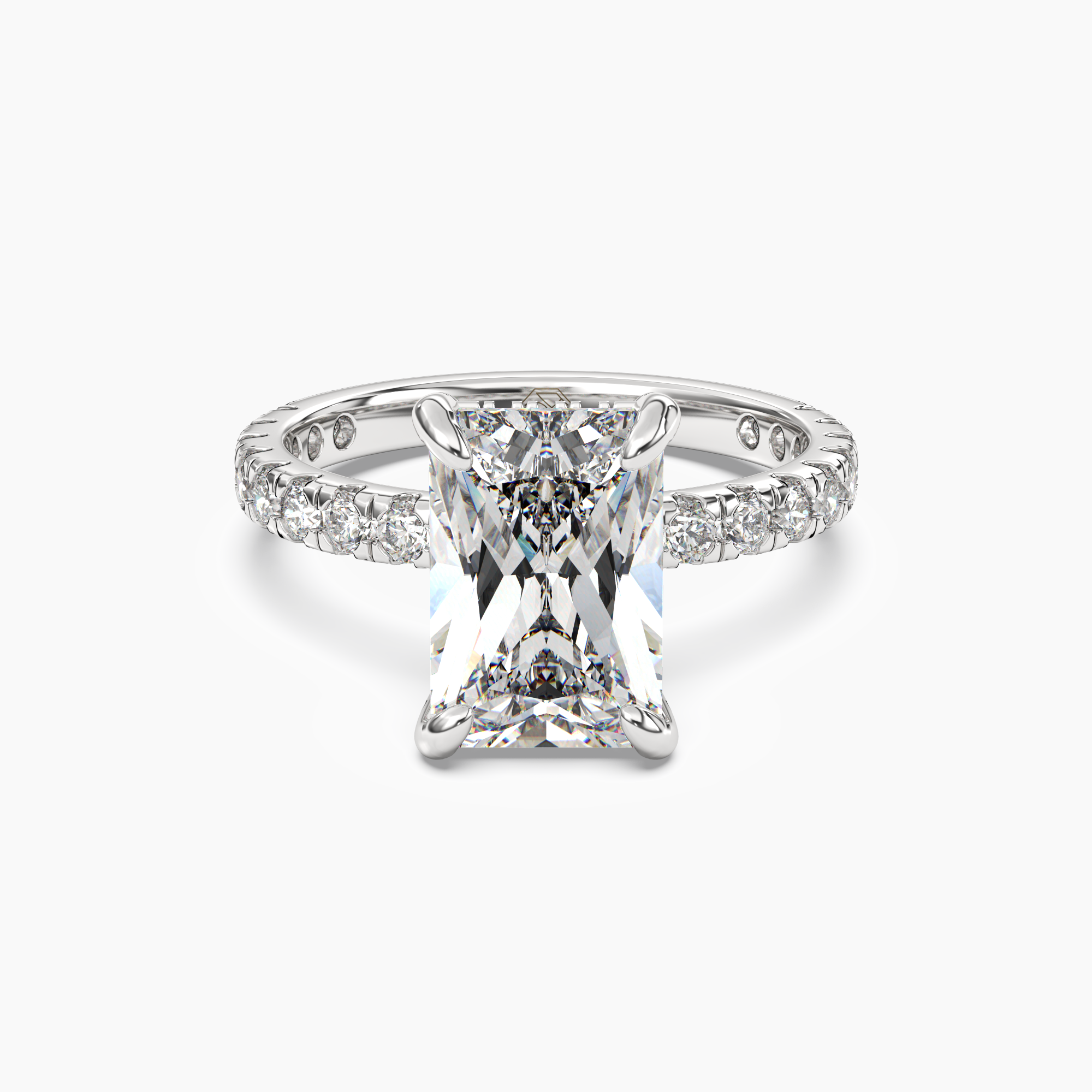 Serena 1.5 Carat Radiant Cut Pave Lab Grown Diamond Ring in Platinum
