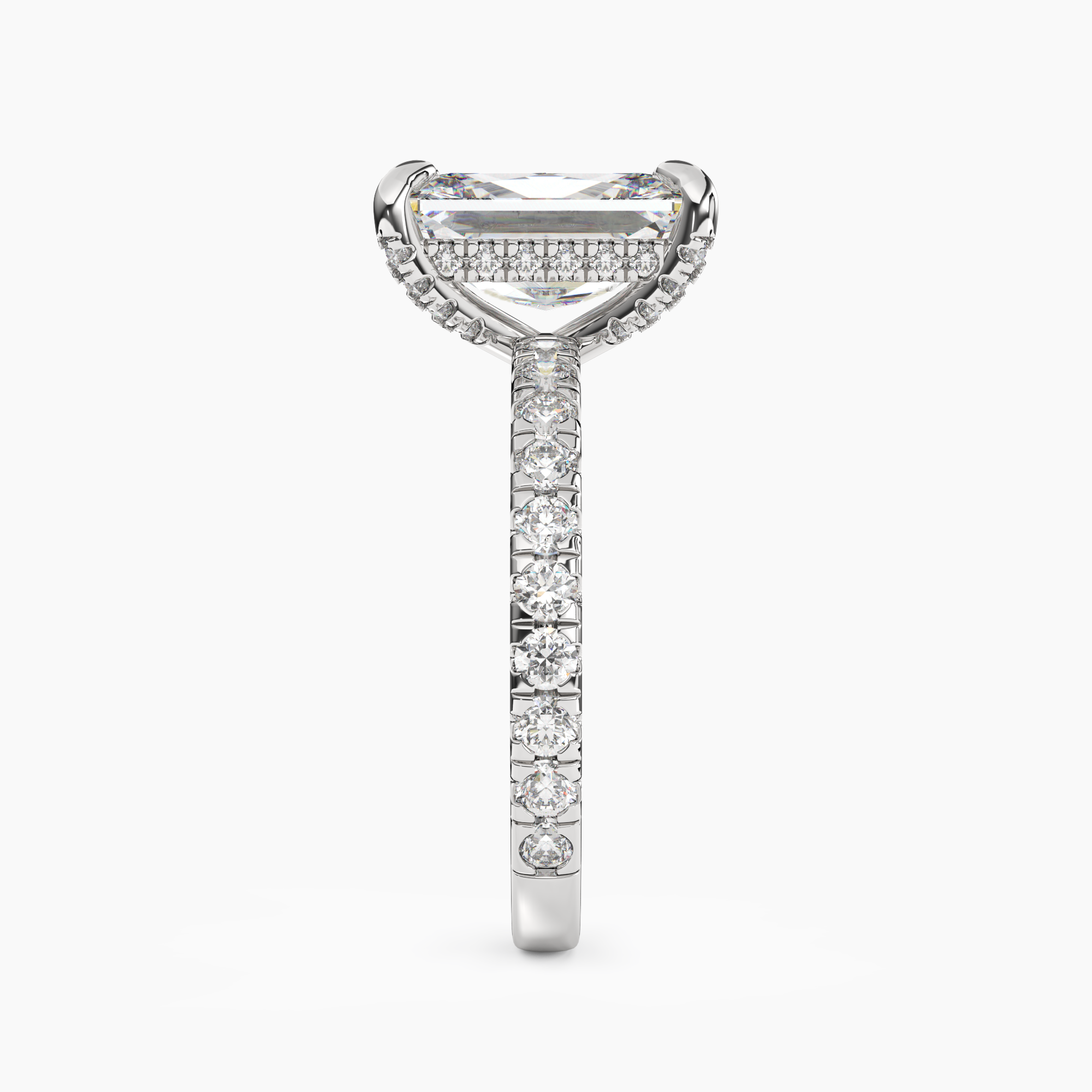 Serena 1 Carat Radiant Cut Pave Lab Grown Diamond Ring in 14K White Gold - View 3