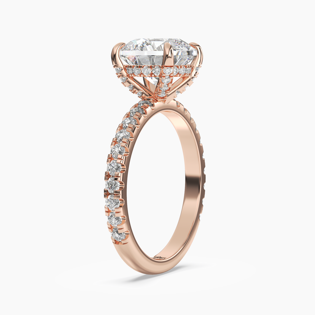 Serena 2 Carat Round Cut Hidden Halo Lab Grown Diamond Ring in 18K White Gold - View 8