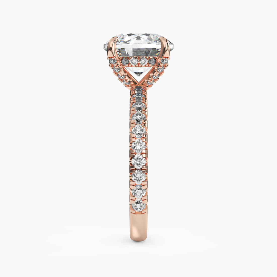 Serena 2.5 Carat Round Cut Hidden Halo Lab Grown Diamond Ring in Silver - View 9