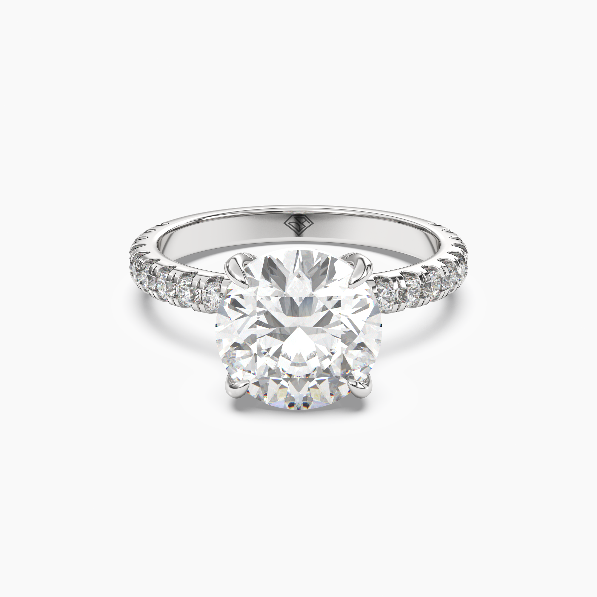 Serena 4.5 Carat Round Cut Hidden Halo Lab Grown Diamond Ring in 18K Yellow Gold - View 4