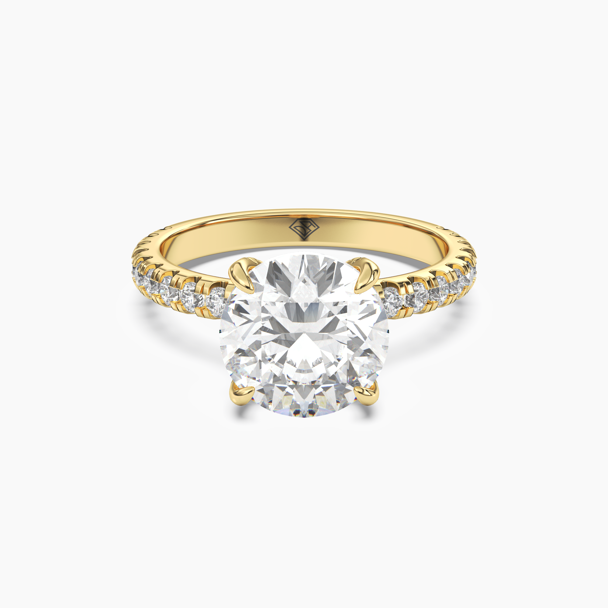 Serena 2 Carat Round Cut Hidden Halo Lab Grown Diamond Ring in Platinum - View 4
