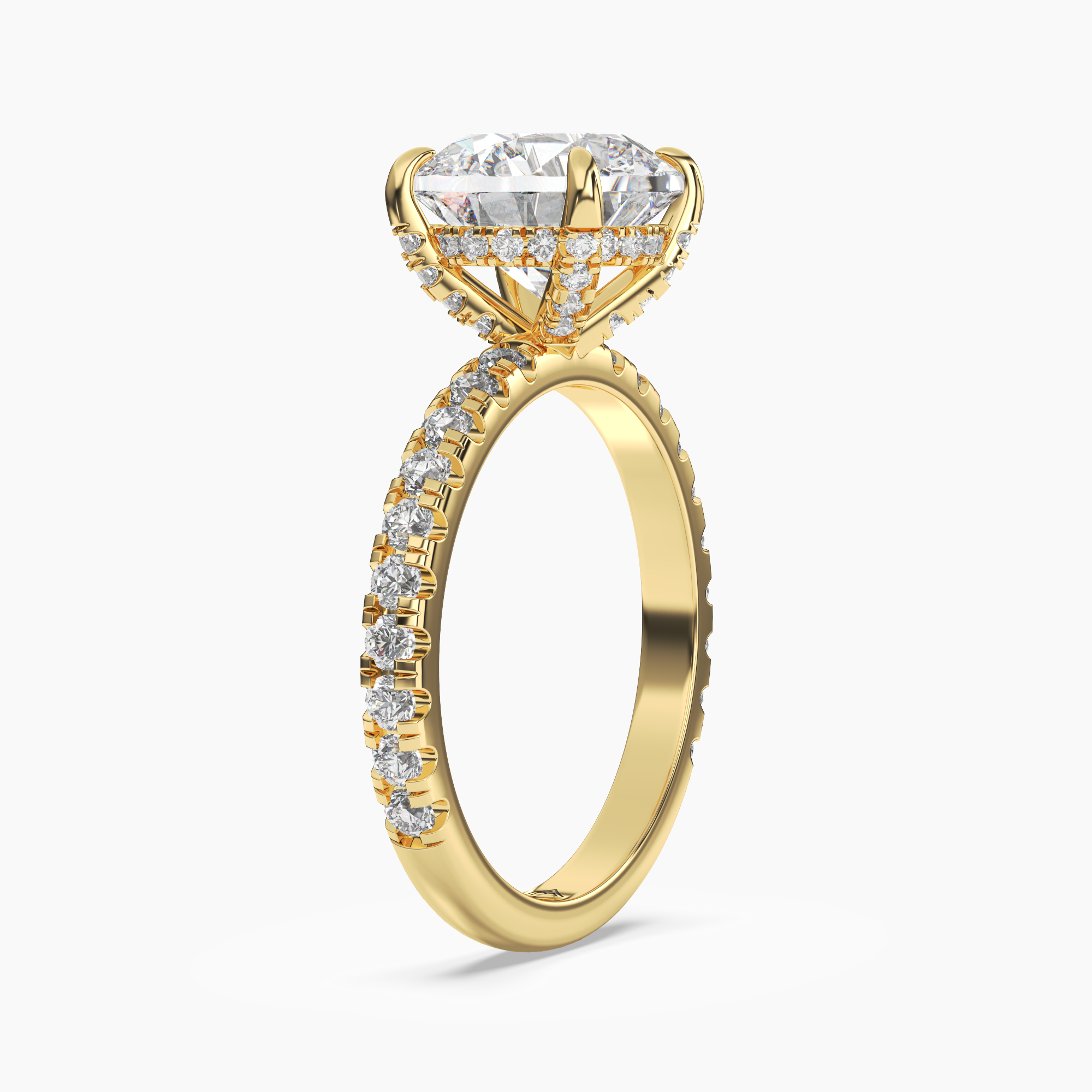 Serena 4 Carat Round Cut Hidden Halo Lab Grown Diamond Ring in 18K Rose Gold - View 8