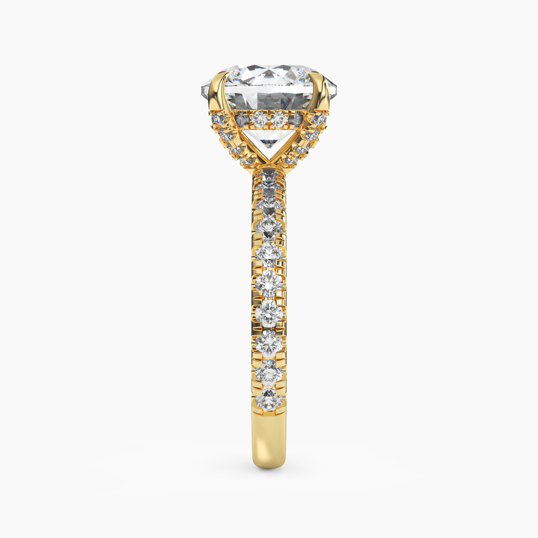 Serena 2 Carat Round Cut Hidden Halo Lab Grown Diamond Ring in 18K White Gold - View 6