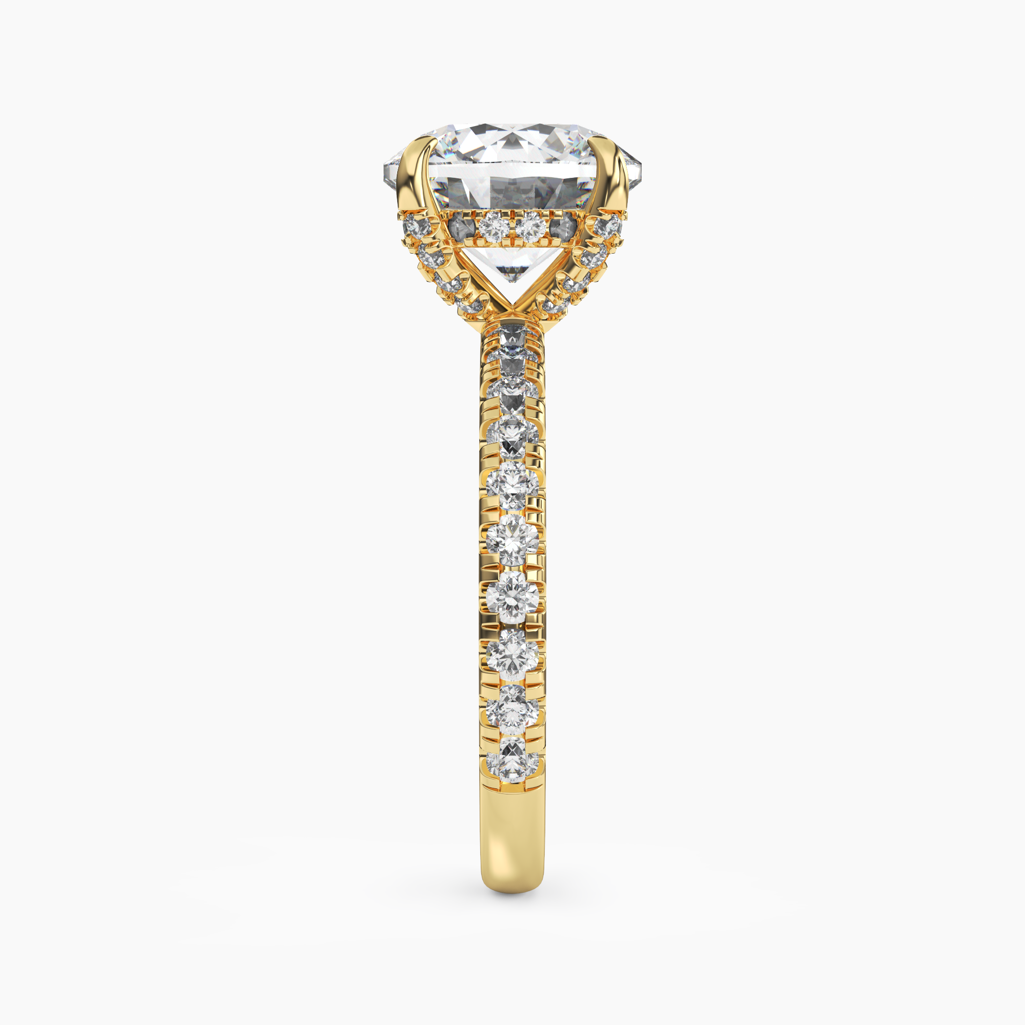 Serena 2 Carat Round Cut Hidden Halo Lab Grown Diamond Ring in Platinum - View 6