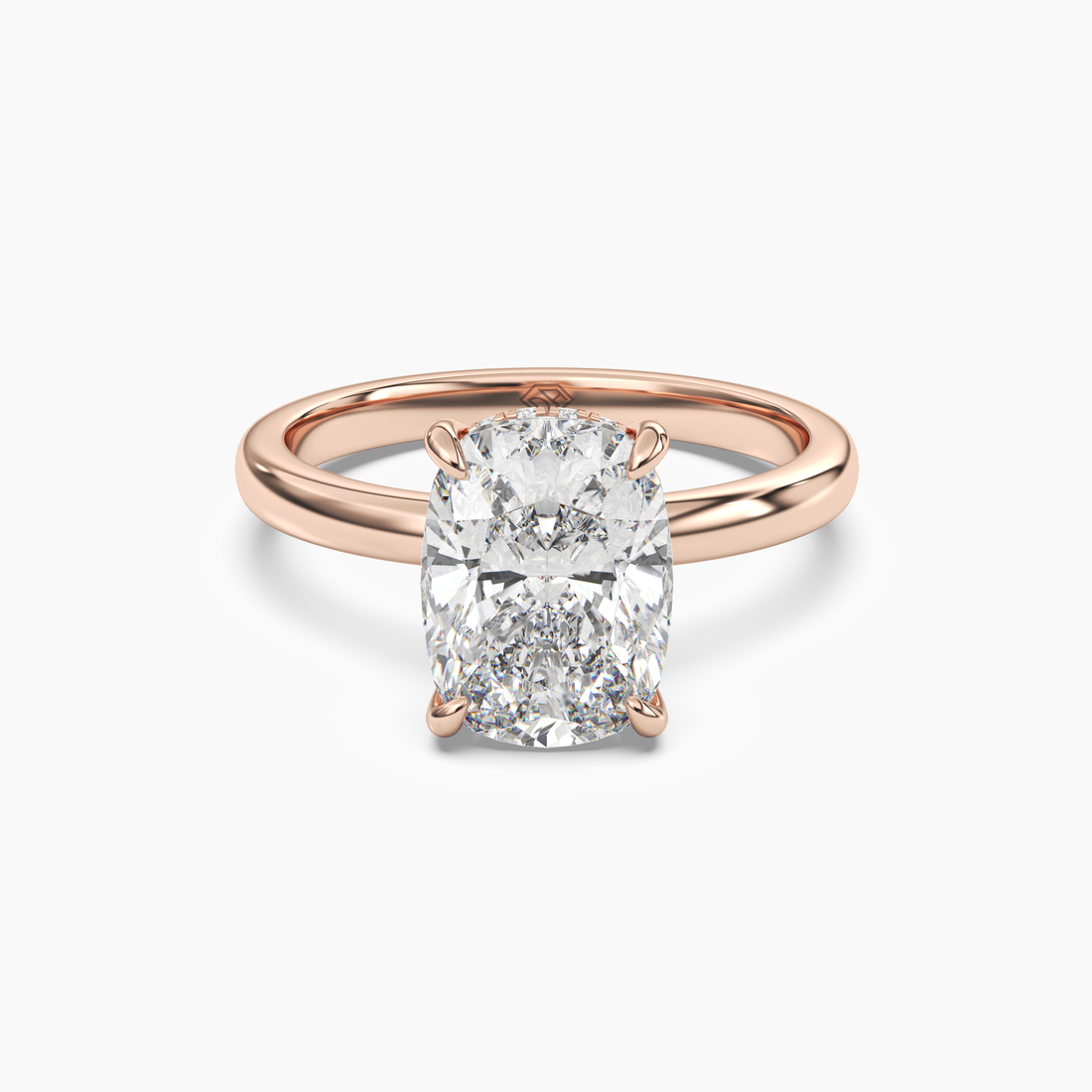Penelope 1.5 Carat Cushion Cut Hidden Halo Lab Grown Diamond Ring in 18K White Gold - View 7