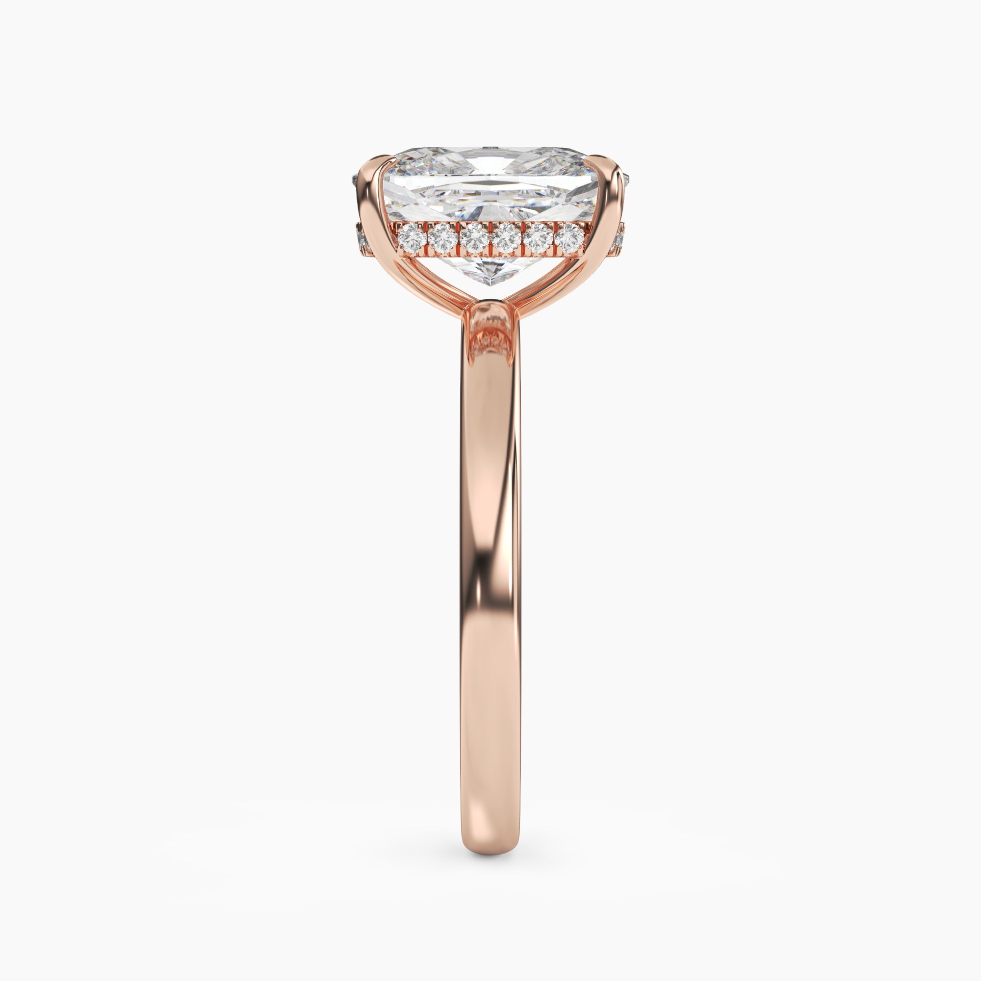 Penelope 1.5 Carat Cushion Cut Hidden Halo Lab Grown Diamond Ring in Platinum - View 9