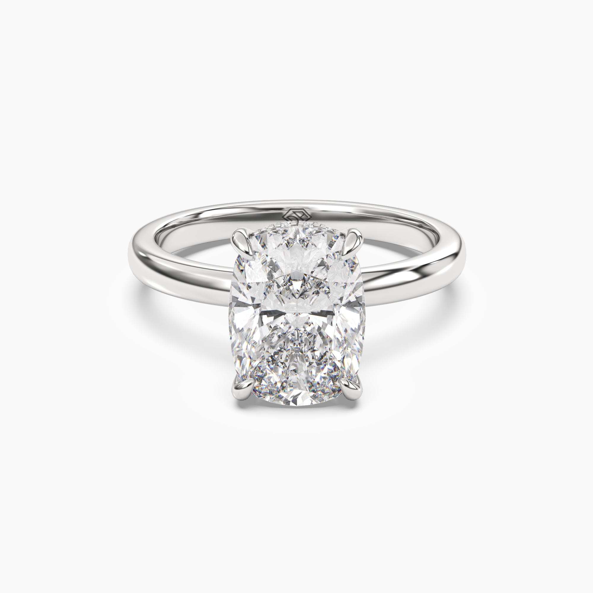 Penelope 1 Carat Cushion Cut Hidden Halo Lab Grown Diamond Ring in 14K Rose Gold - View 4