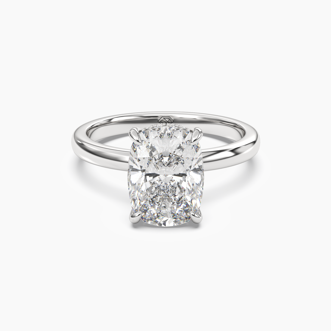 Penelope 1.5 Carat Cushion Cut Hidden Halo Lab Grown Diamond Ring in Silver