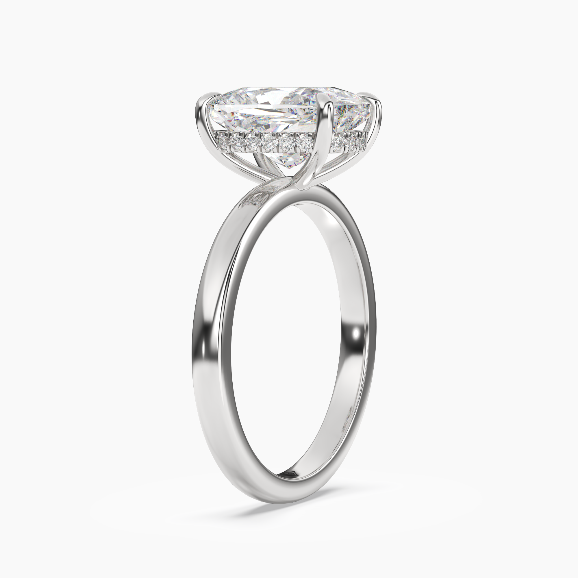 Lyric Cushion Hidden Halo 1.5 Carat Lab Grown Diamond Engagement Ring in 14K Rose Gold