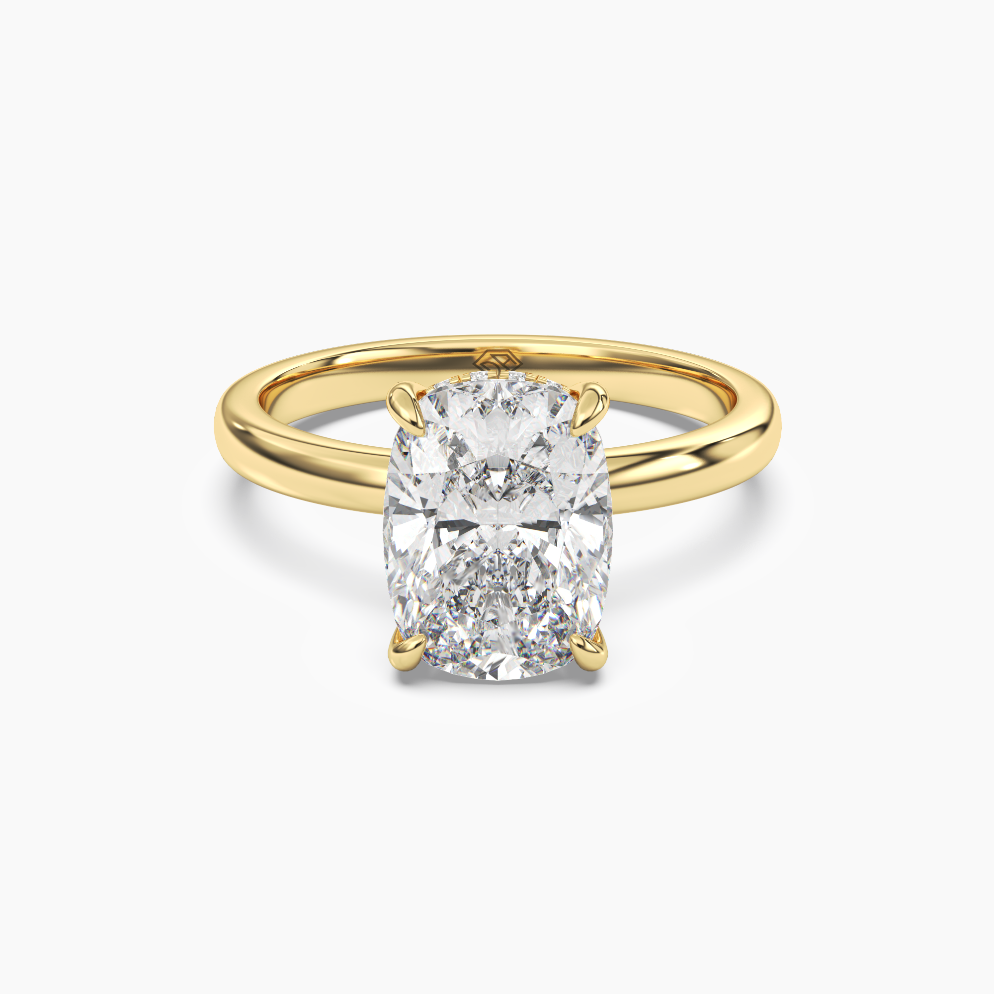 Penelope 2.5 Carat Cushion Cut Hidden Halo Lab Grown Diamond Ring in 14K Rose Gold - View 7