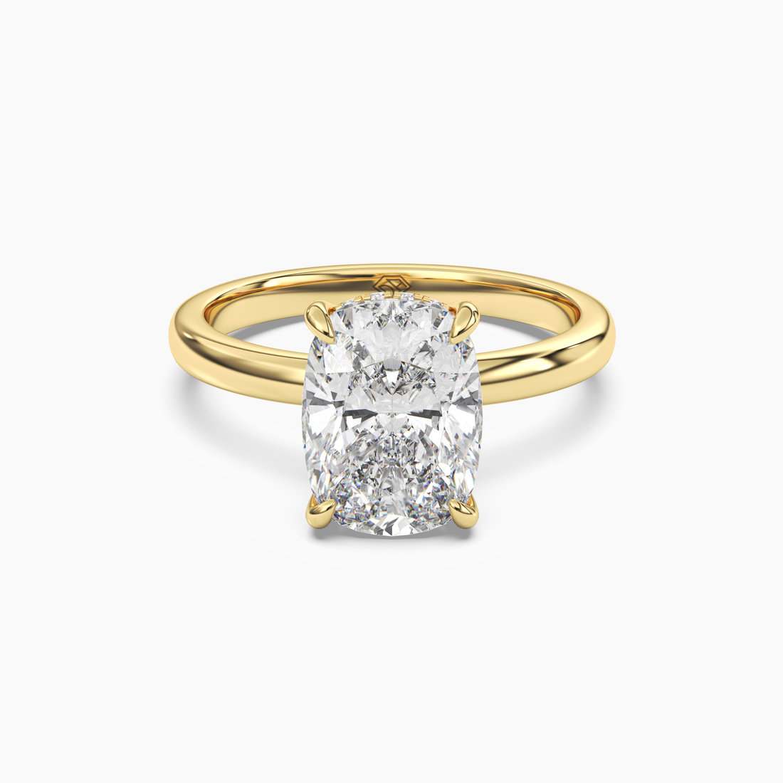 Penelope 1.5 Carat Cushion Cut Hidden Halo Lab Grown Diamond Ring in Silver - View 4