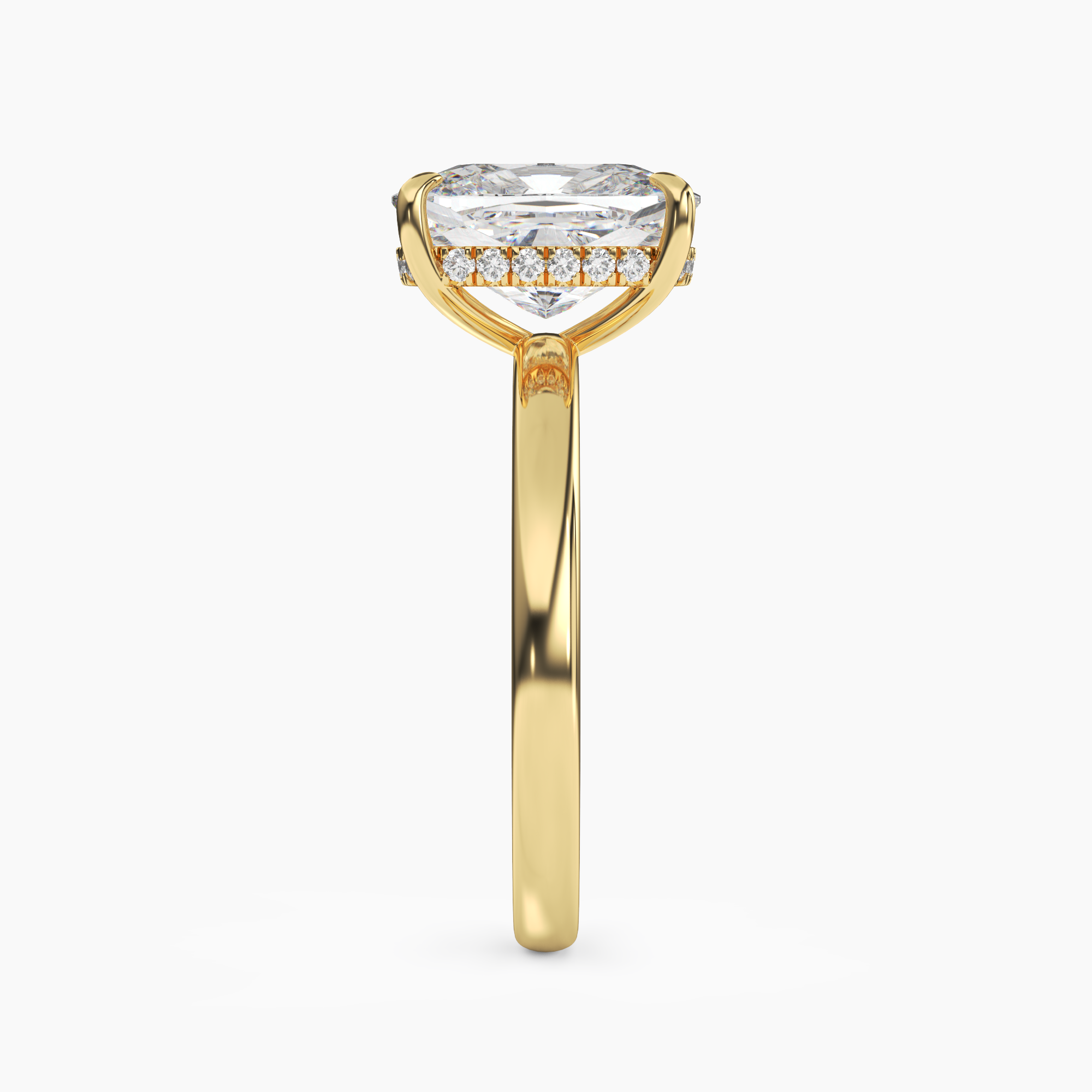 Penelope 2.5 Carat Cushion Cut Hidden Halo Lab Grown Diamond Ring in Silver - View 6